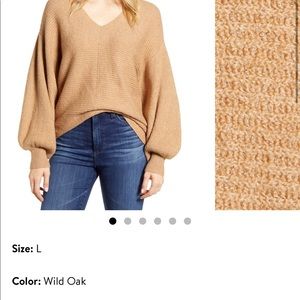 1. State - Blouson Sleeve V-Neck Sweater